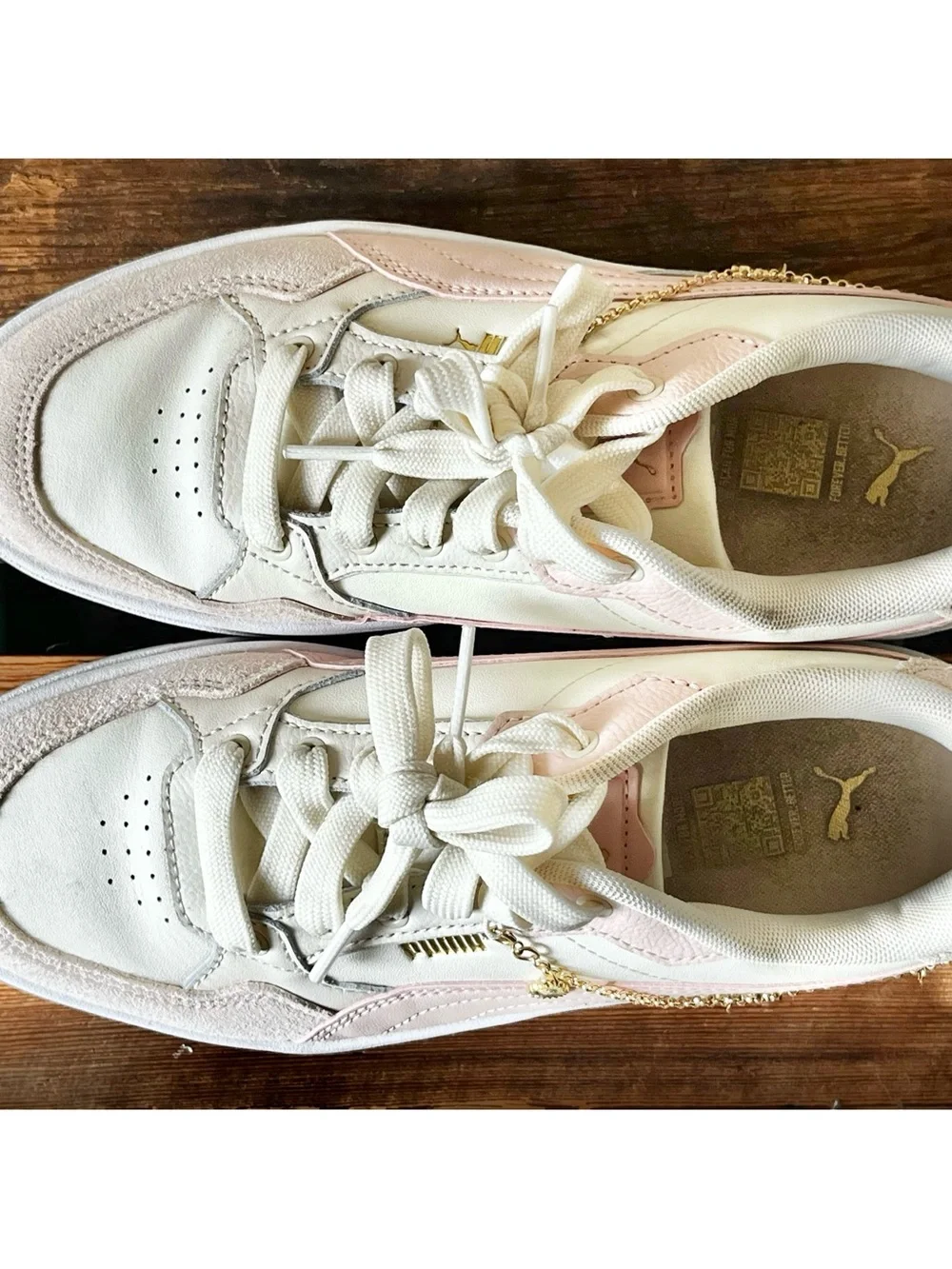 Puma Karmen II Idol Platform Sneakers White Pink Charm Chain Women’s 9